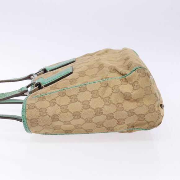 GUCCI GG Canvas Hand Bag Beige Green - Picture 5 of 12